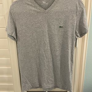 Men’s gray Lacoste V-neck. Size 3 (~size small)